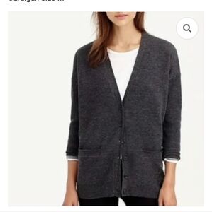 J. Crew Merino Wool Minimalist Charcoal Long Sleeve Cardigan Size Small